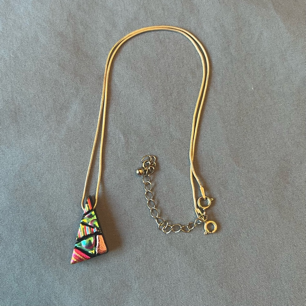 Colorful Geometric Pendant Necklace